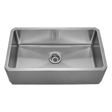 Whitehaus Brushed SS Sgl Bowl Front Apron Undermount Sink, Brushed SS WHNAP3218